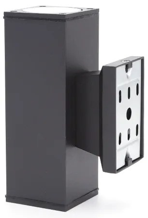 Aigostar - Kültéri fali lámpa 2xGU10/230V fekete IP65 szögletes