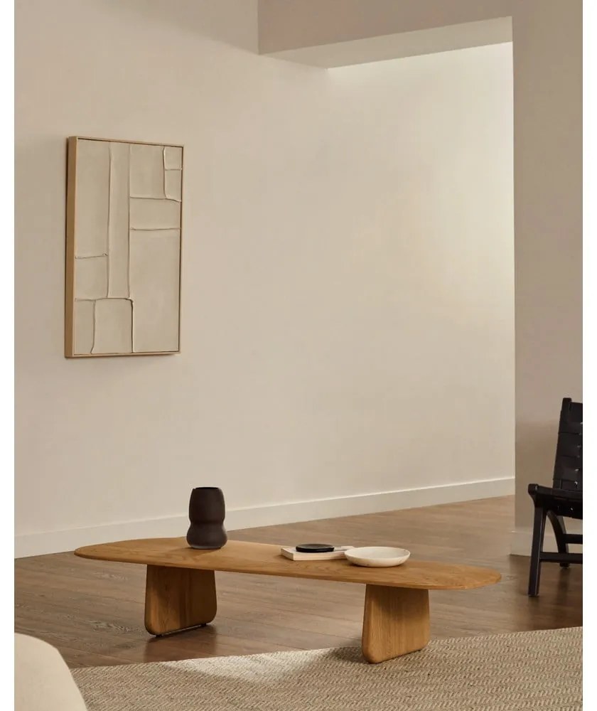 Natúr színű tölgyfa dohányzóasztal 64x146 cm Pirita – Kave Home