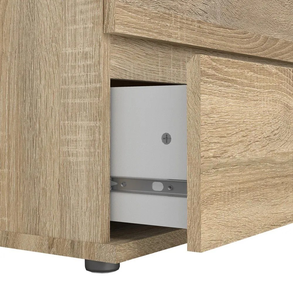 Natúr színű magas komód tölgyfa dekorral 77x107 cm Nova – Tvilum