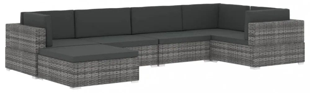 1 db szürke polyrattan moduláris lábtartó párnával