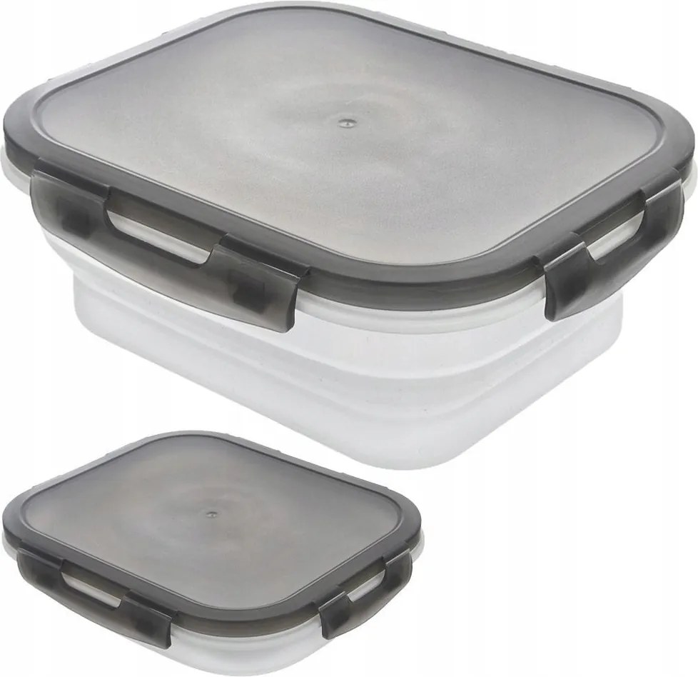 Ételtároló Tartály Összecsukható Szilikon Fedél Uzsonnás Doboz Tömítés 1 L