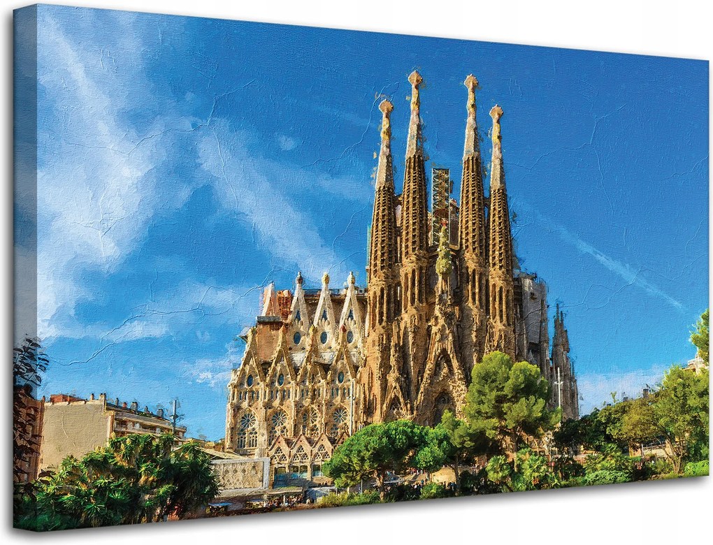 Sagrada Familia Barcelona Spanyolország vászonkép 80x50 cm
