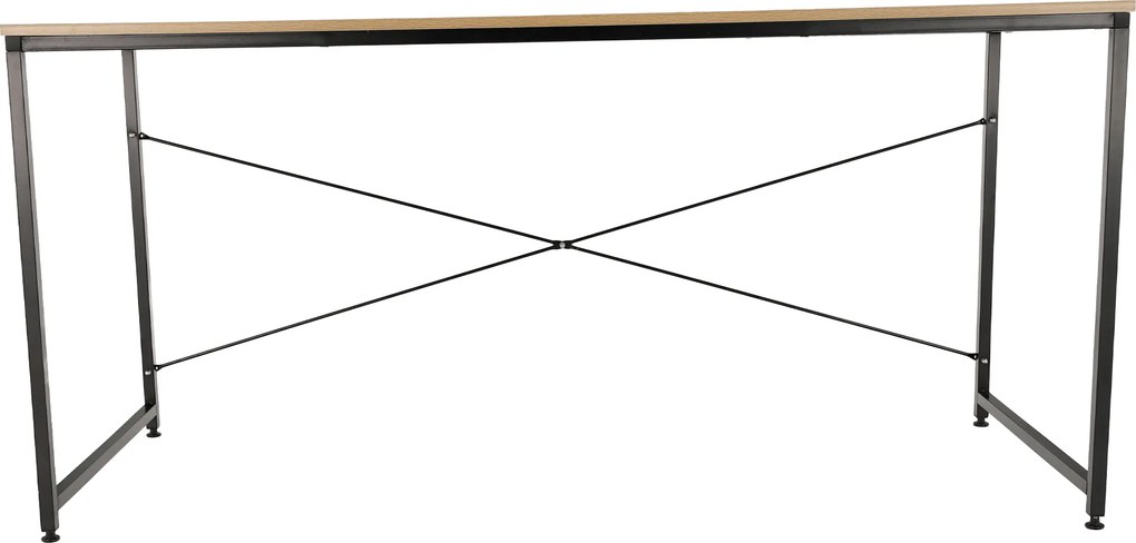 Íróasztal tölgy/fekete, 150x60 cm, MELLORA