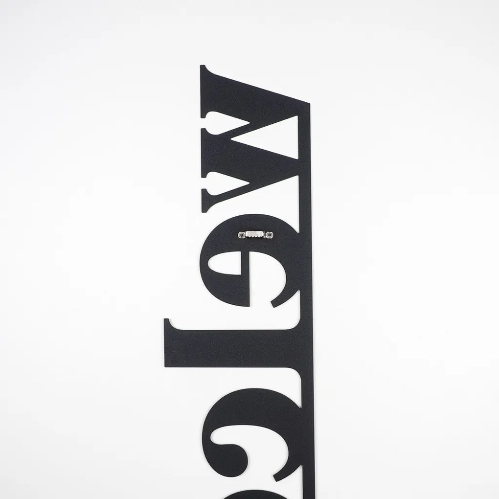 Fém fali dekoráció, welcome, 18x98 cm