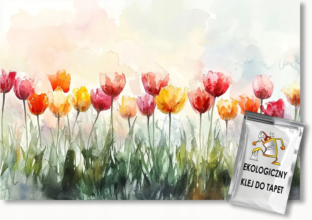 Fotótapéta Flizelina Kert Park Színes Virágok Tulipánok 368x254 ragasztó