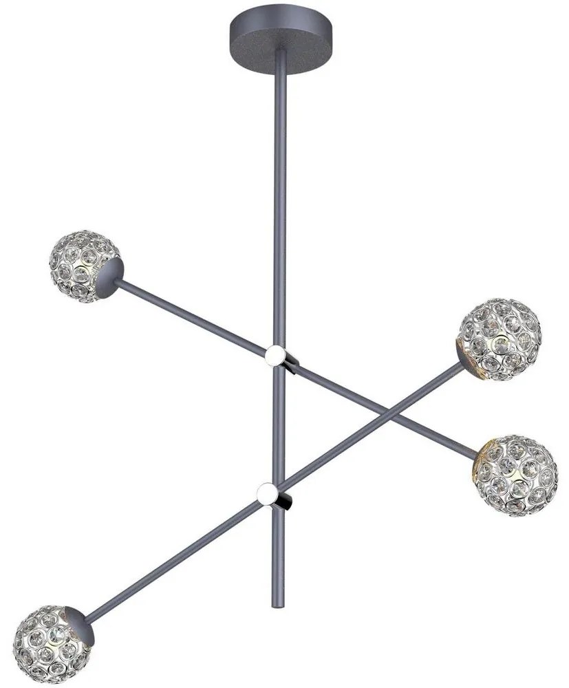 Csillár rúdon PAKSOS 4xG9/5W/230V szürke