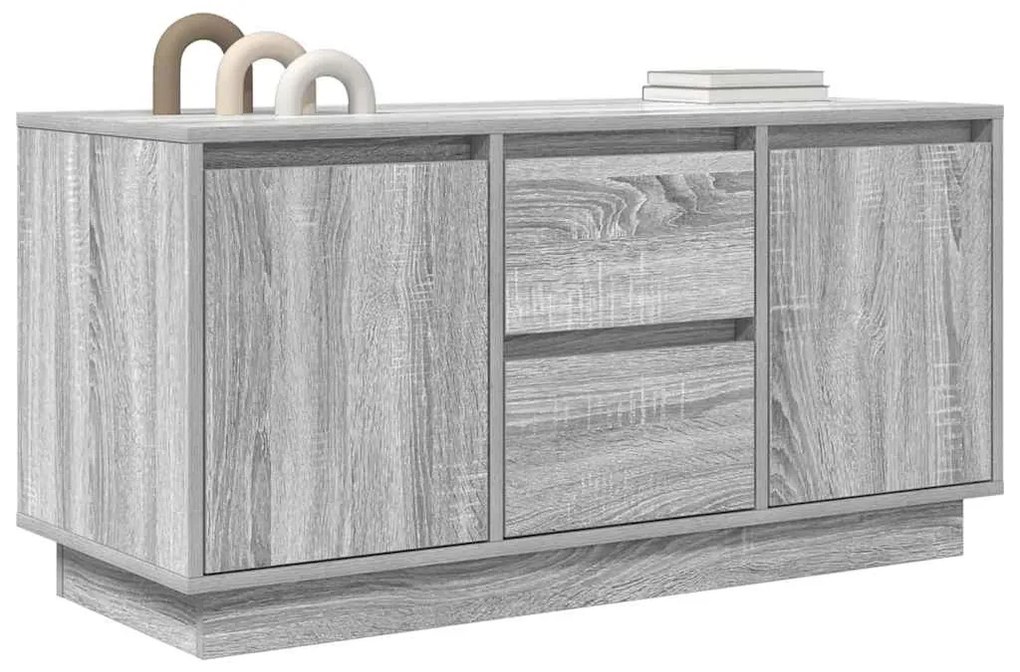 szürke sonoma színű TV-szekrény LED-lámpákkal 100x41x50 cm