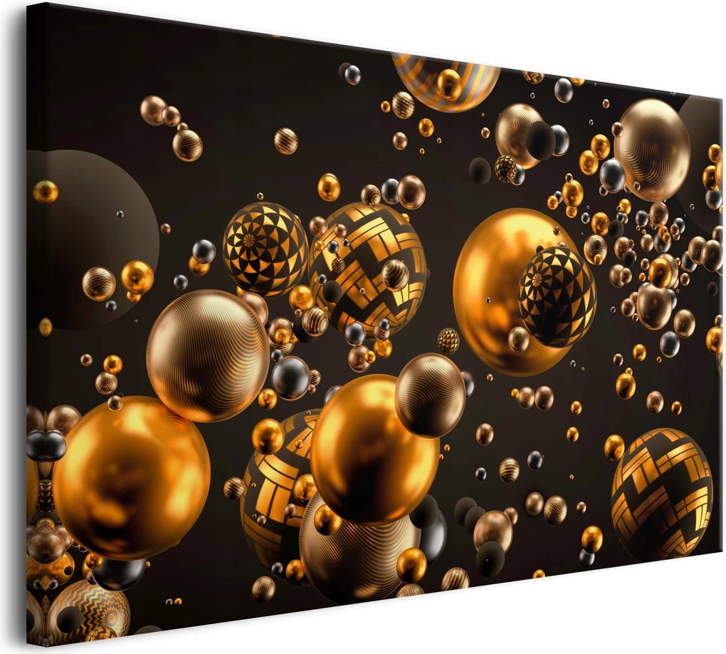 3D vászonkép Nappali Glamour Gömbök Bronz Arany Réz Modern 80x120