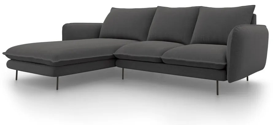 Vienna sötétszürke sarokkanapé, bal oldali - Cosmopolitan Design