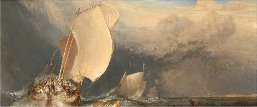 Kép - William Turner, Fishing Boats with Hucksters Bargaining for Fish, reprodukciók (120x50 cm)