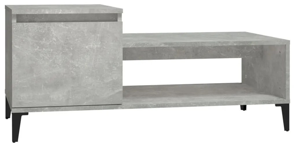 Betonszürke szerelt fa dohányzóasztal 100 x 50 x 45 cm