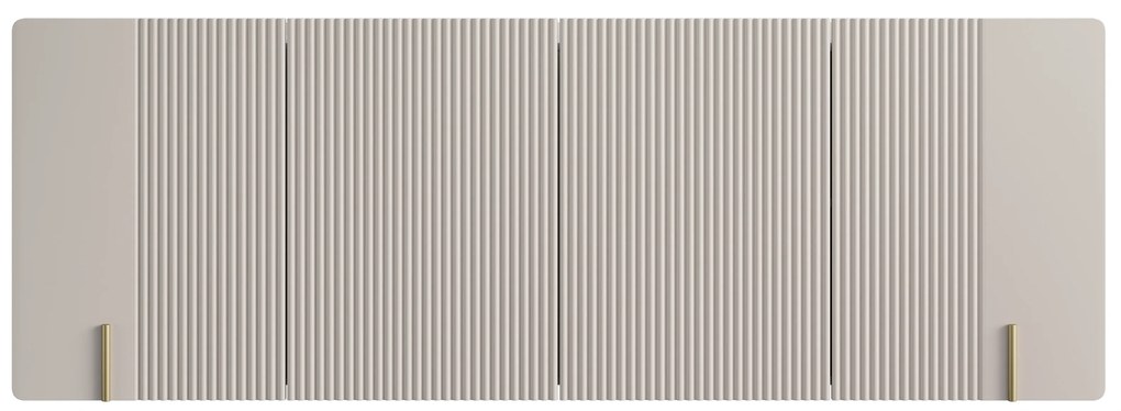 Malmi függesztett négyajtós komód 200 cm - kasmír / crema bianca / arany