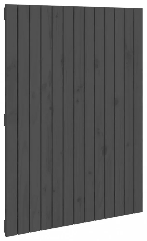 szürke tömör fenyőfa fali fejtámla 82,5 x 3 x 110 cm