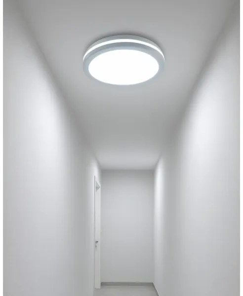 LED mennyezeti lámpa mozgásérzékelővel, 20W, 230V, 3000/4000/6500K, IP54, fehér