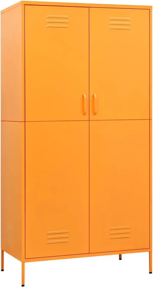 vidaXL mustársárga acél ruhásszekrény 90 x 50 x 180 cm