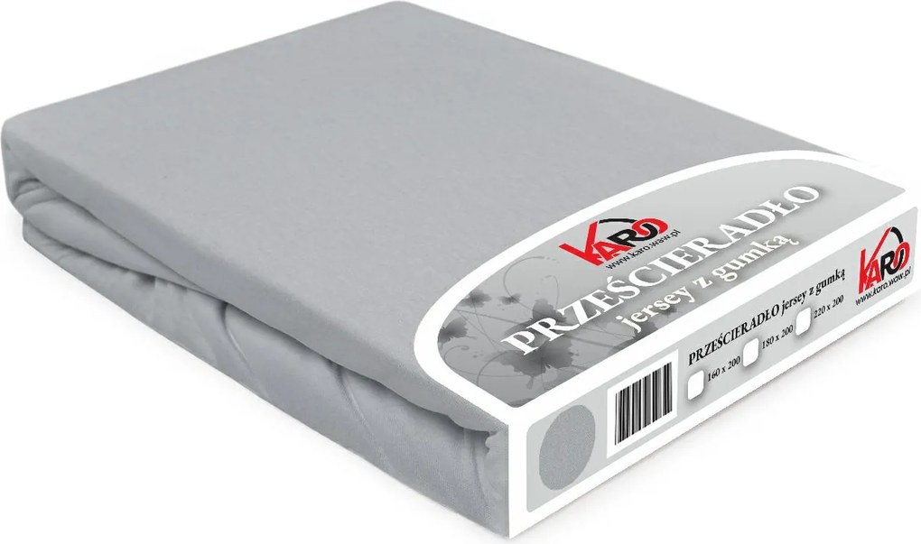 Gumis jersey lepedő 180x200 hamuszürke Constance Karo