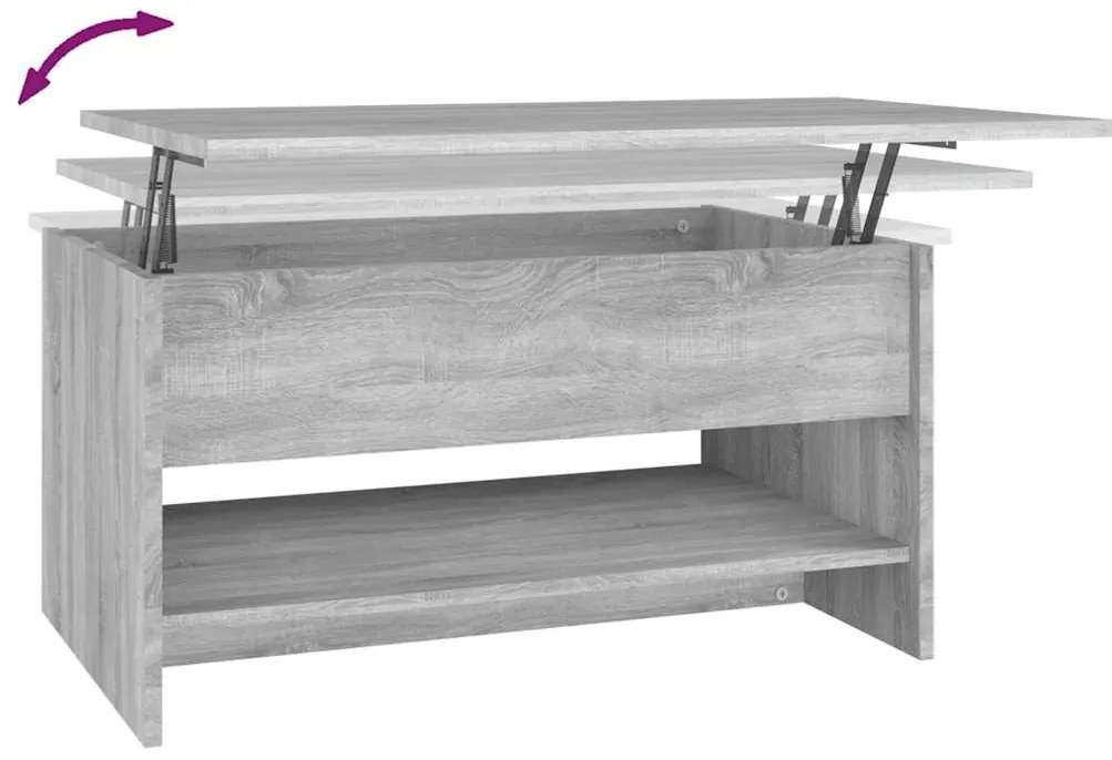 vidaXL szürke sonoma színű szerelt fa dohányzóasztal 80 x 50 x 40 cm