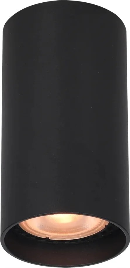Mennyezeti spot lámpa fekete kerek cső 10 cm Italux spot nappaliba
