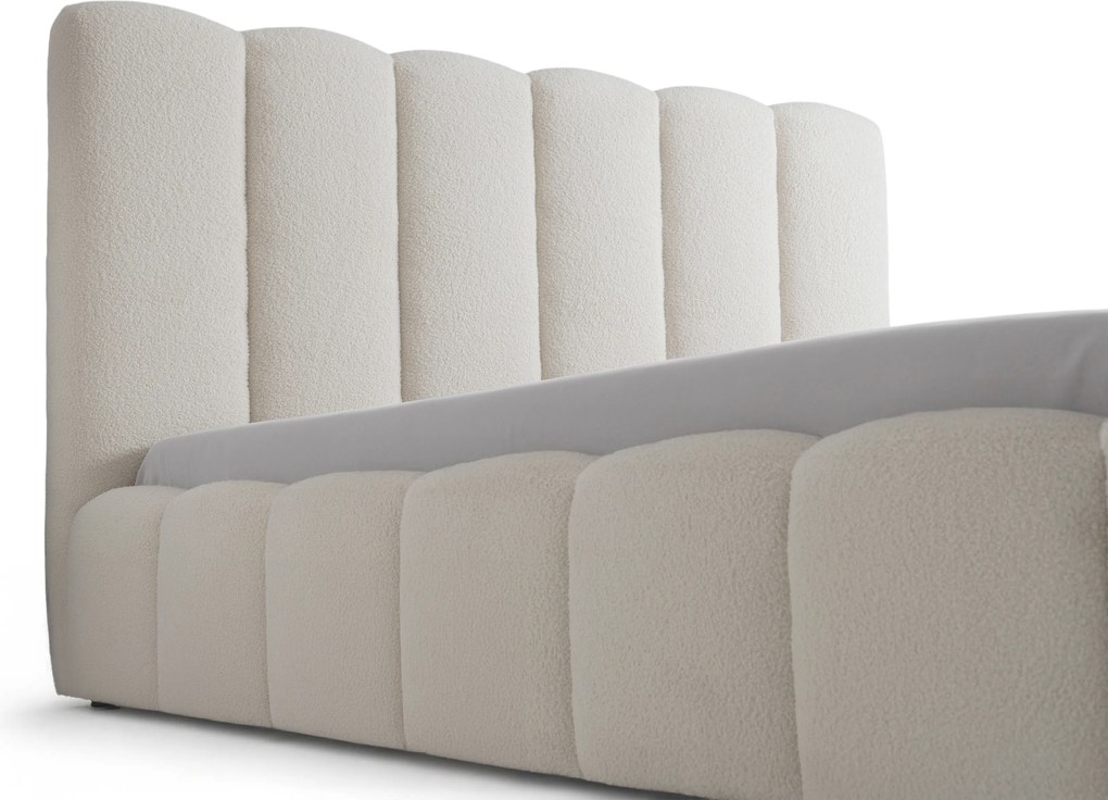 Aura kárpitozott ágy 160x200 ágyneműtartóval - bézs bouclé Quelle 03