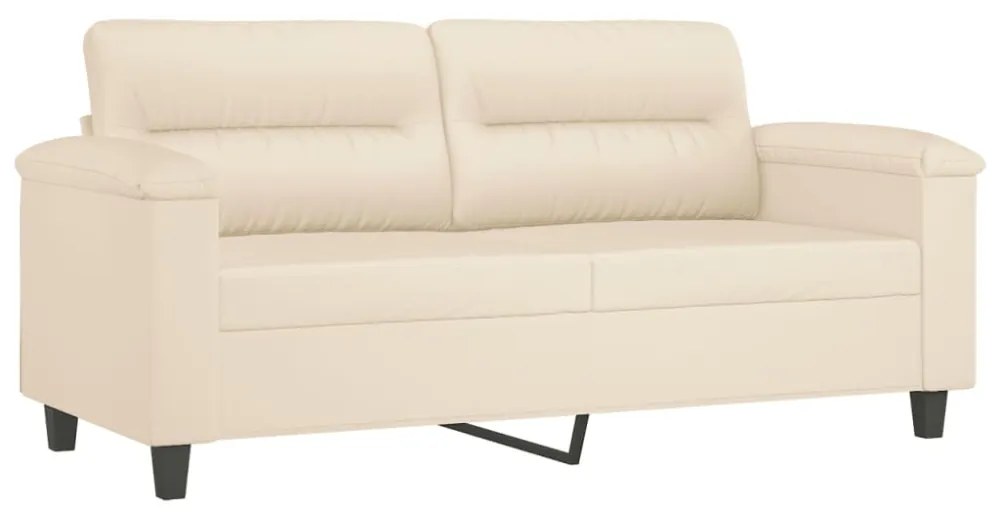 kétszemélyes bézs mikroszálas szövetkanapé 140 cm