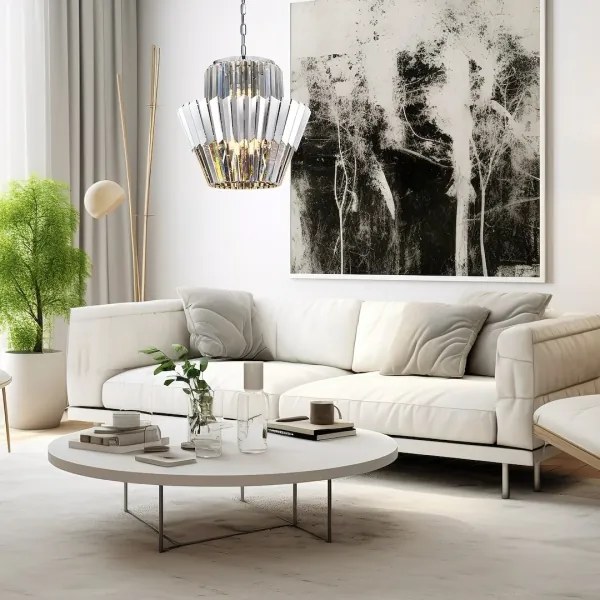 Csillár láncon DONNA 9xE14/40W/230V átm. 45 cm matt króm