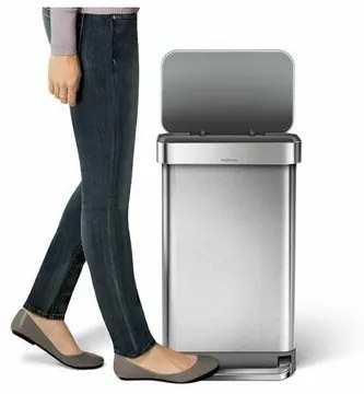 Simplehuman pedálos szemeteskosár 45 l, ezüst, 45 l