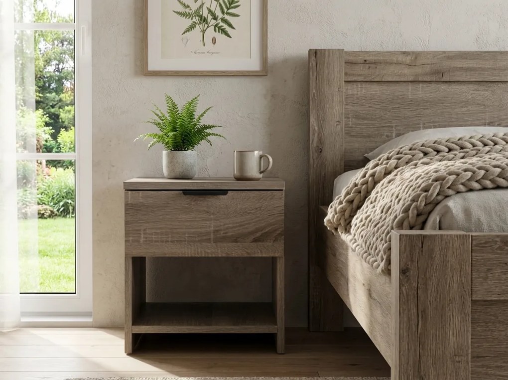 HAVANA éjjeliszekrény trüffel tölgyfa