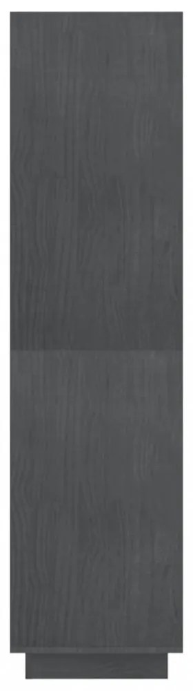 szürke tömör fenyőfa könyvszekrény/térelválasztó 80x35x135 cm