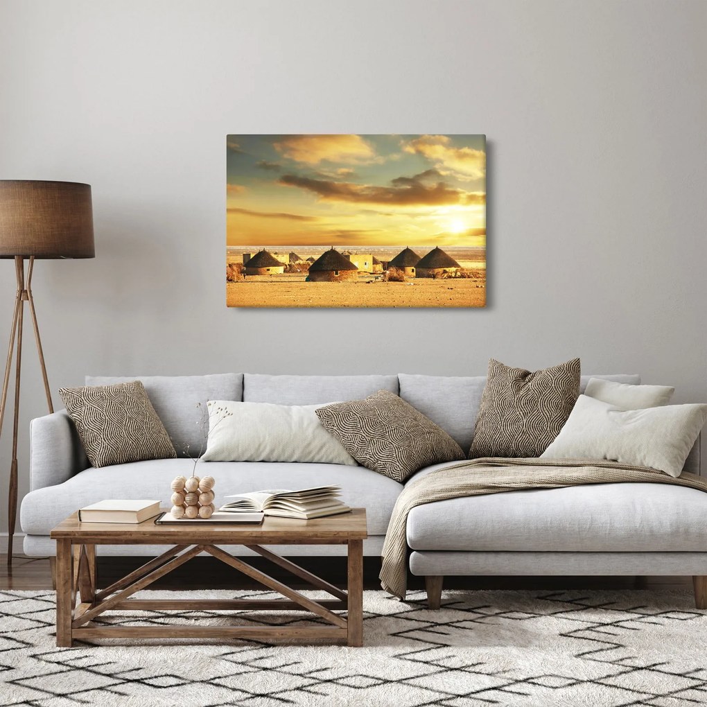 Kép - Kunyhók a sivatagban (90x60 cm)