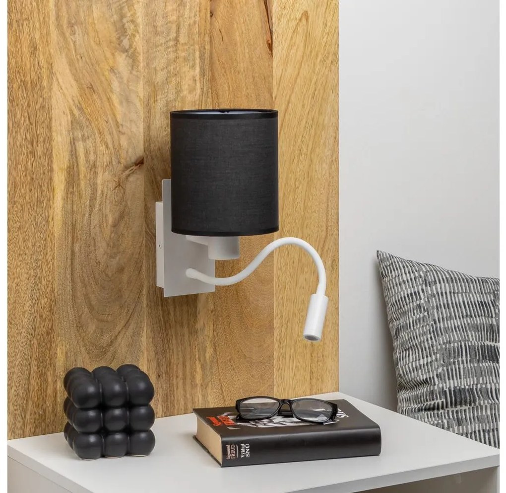 Brilagi - LED Fali lámpa NUBILA 1xE27/25W/230V + LED/3W fehér/fekete