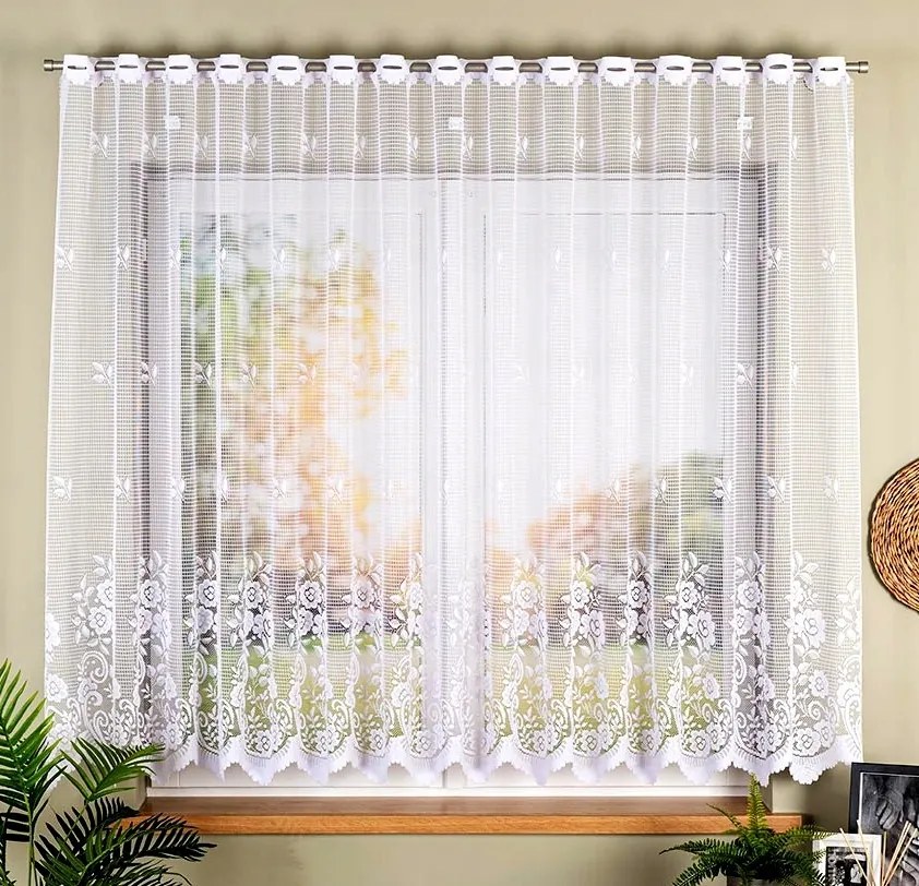 Minta 44330 jacquard függöny 160cm magas, k. fehér (gerendából) Kiárusítás Minta