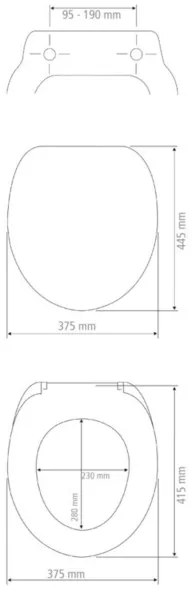 WENKO 22973100 - WC-ülőke DELOS 44,5 x 37,5 cm, fehér/ezüst
