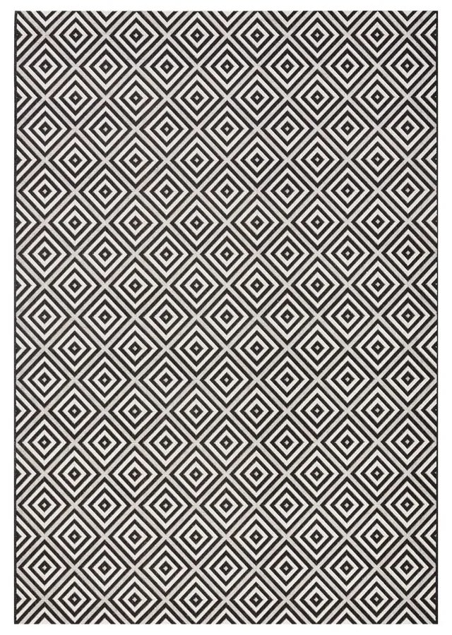 Karo fekete-fehér kültéri szőnyeg, 200 x 290 cm - NORTHRUGS