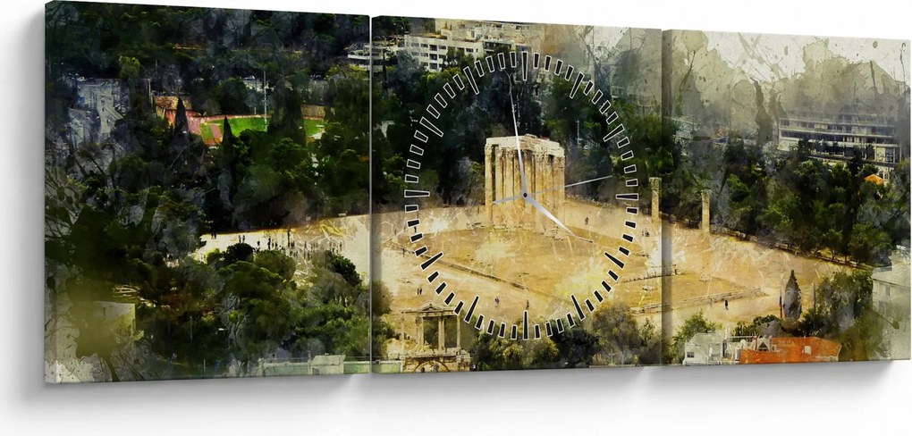 Kép - Zeusz temploma, Athén, Görögország (órával) (90x30 cm)