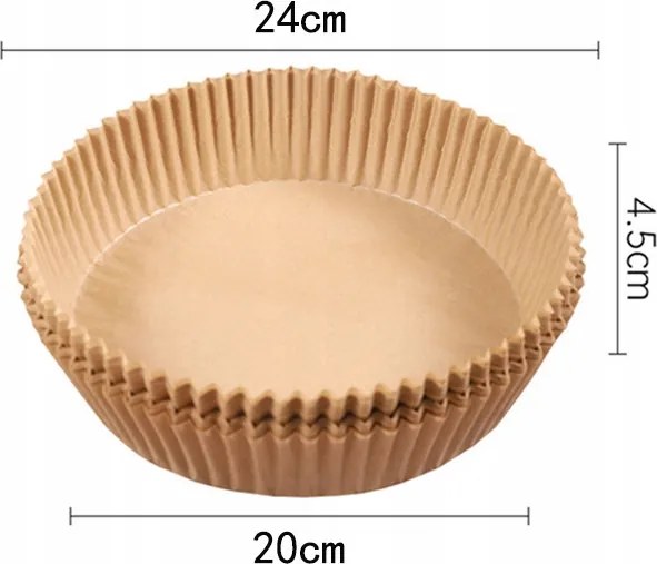 Airfryer Levegős Olajsütő Sütőpapír Szett 240 Db 20CM