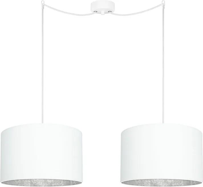 Mika Elementary fehér 2 ágú függőlámpa ezüstszínű részletekkel, ⌀ 36 cm - Sotto Luce