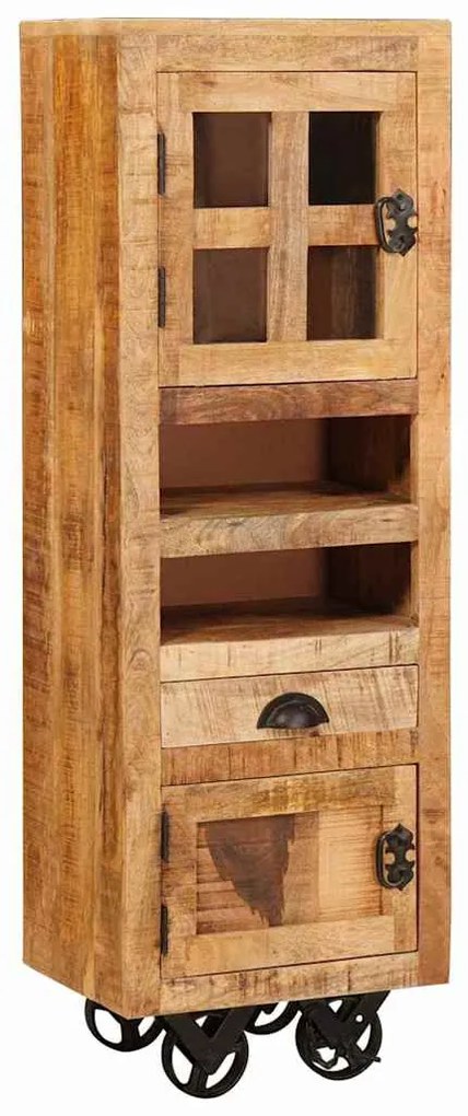 Magasfiú fiókkal Barna 40 x 30 x 120.5 cm tömör mangófa