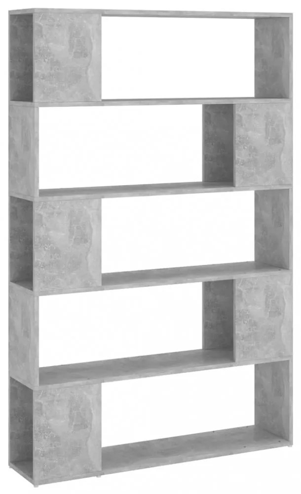 betonszürke térelválasztó könyvszekrény 100x24x155 cm