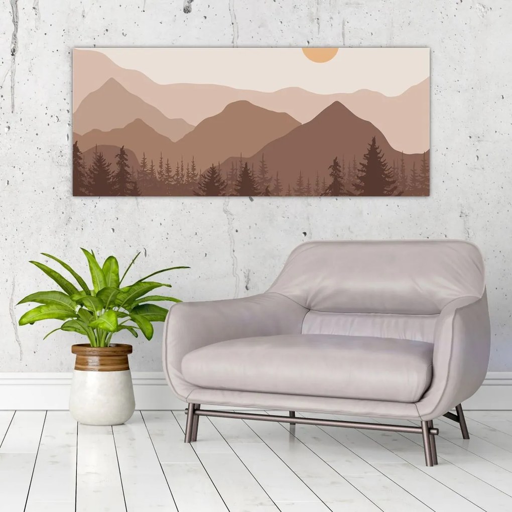Kép - Barna hegyek N⁰1 (120x50 cm)