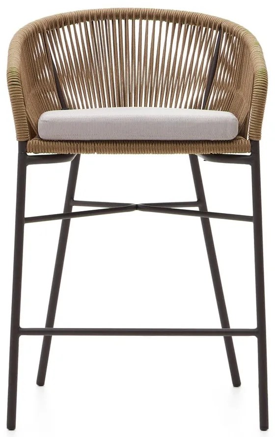 Bézs fém-párnázott kerti bárszék Yanet – Kave Home
