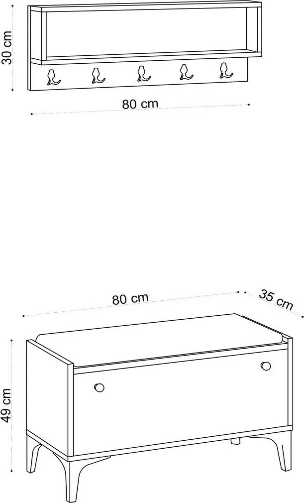 Lena Oak előszoba szett