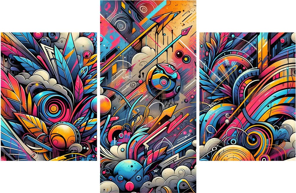 Kép - Színes graffiti (90x60 cm)