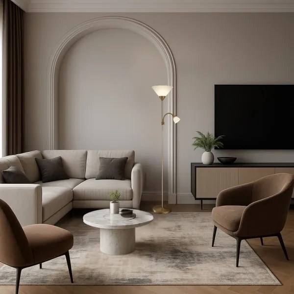 Brilagi - ARIANA állólámpa 1xE27/100W/230V + 1xE14/25W aranyszínű