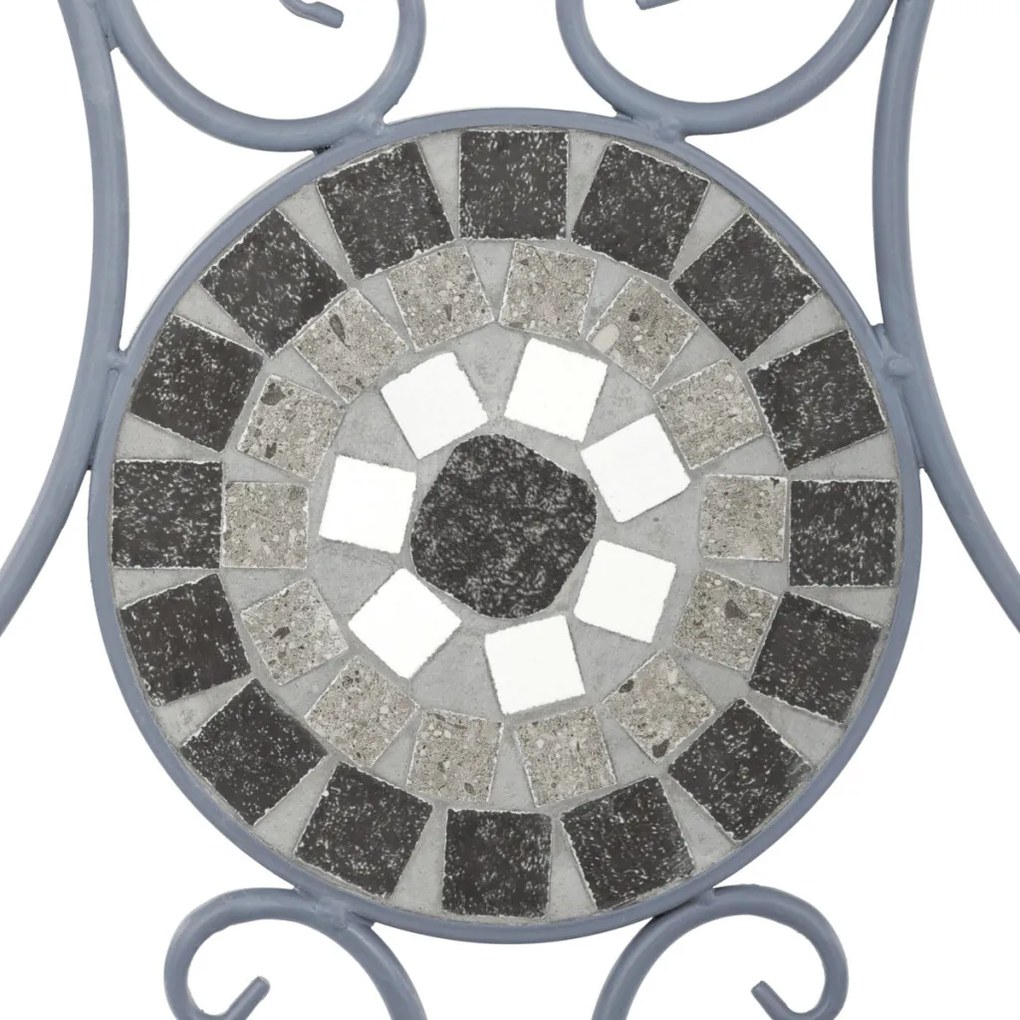 Kerti bútor szett 1+2, fém, kerámia mozaik, szürke, US1500 SET