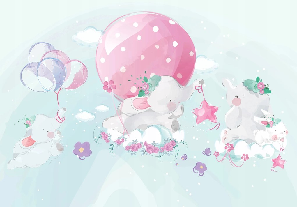 Gyerek fotótapéta Repülő Elefántok 312 x 219