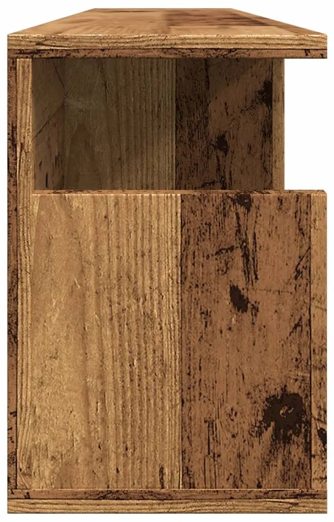 antik fa színű szerelt fa faliszekrény 100 x 20 x 30 cm