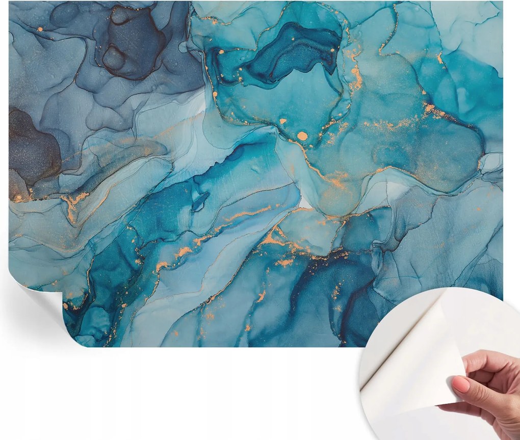 Dekoratív öntapadós tapéta Divatos minták Kék absztrakt 208x146