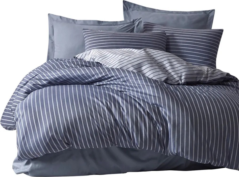 Bamboo bambusz-pamut szatén dupla ágyneműhuzat garnitúra 200 × 220 cm, kék