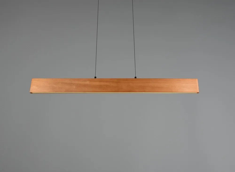 Natúr színű LED függőlámpa fa búrával Edgewood – Trio