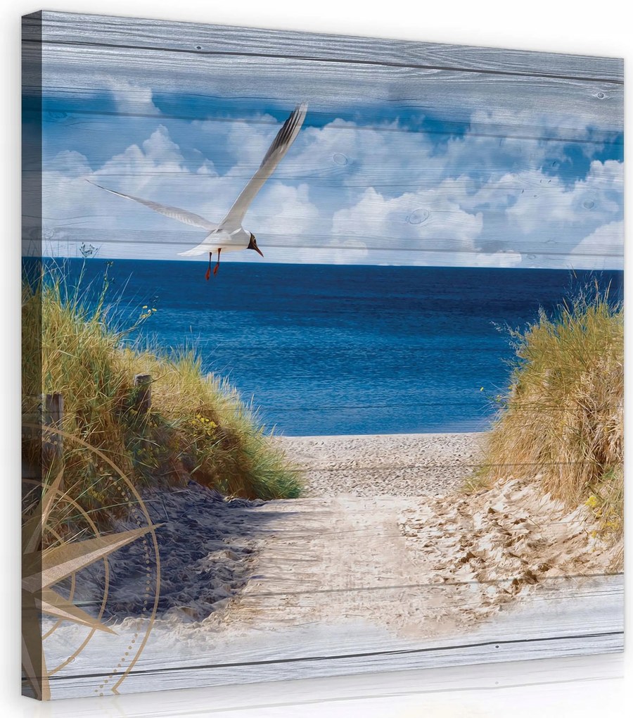 Vászonkép 40x40 Tenger nyugalma Tájkép skandináv stílusban tengeri szellő